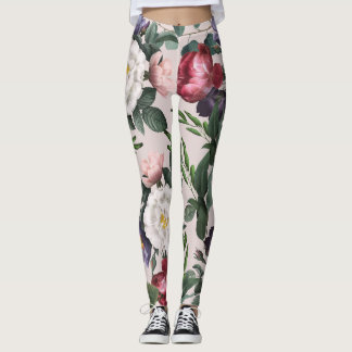 Legging Luxuosa feminina de verão, flores de vassoura