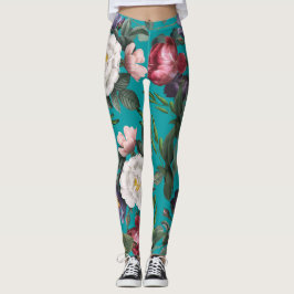 Legging Luxuoso e moderno jardim de verão em azul