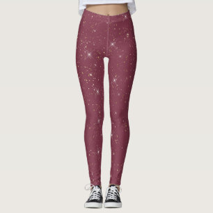 Legging Luxury burgundy dourado dourado confete