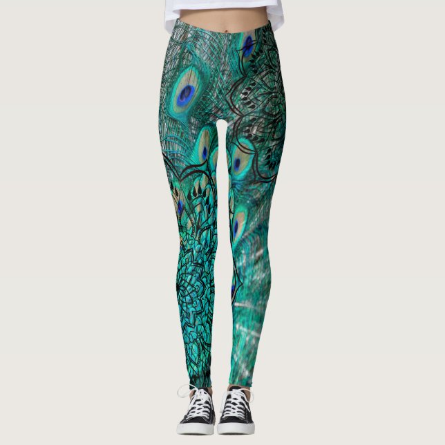 Legging Luxury Peacock Feather (Frente)