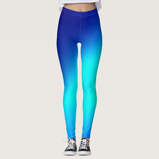 Legging Luz azul-luz-lua dupla faixa (Frente)