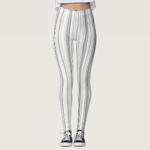 Legging Luz cinzenta branca listrada das listras verticais