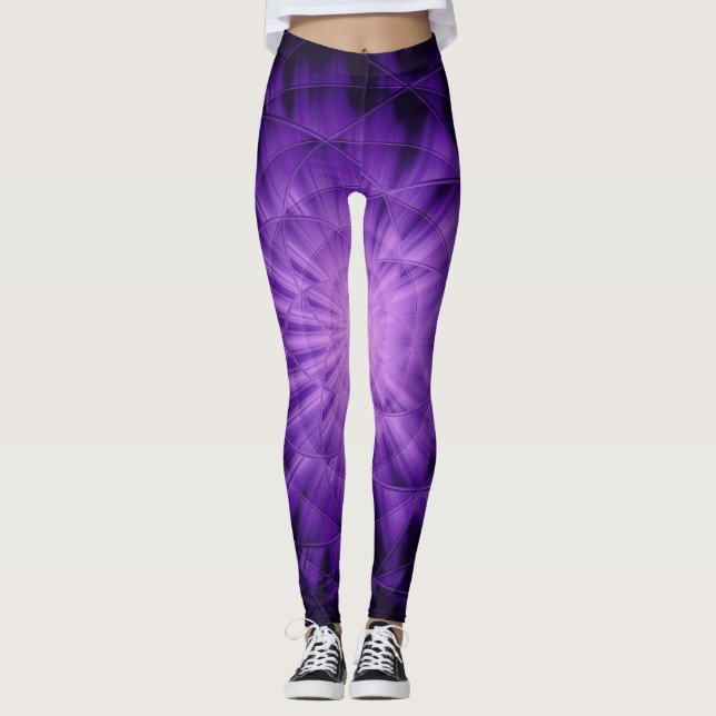 Legging Luz estelar 3D, Chá violeta Cortina Lave Tela K (Frente)
