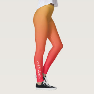 Legging Luz vermelha e amarela da chama personalizada