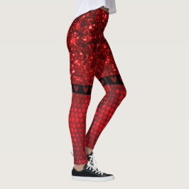 Legging Luzes brilhantes vermelhas profundas