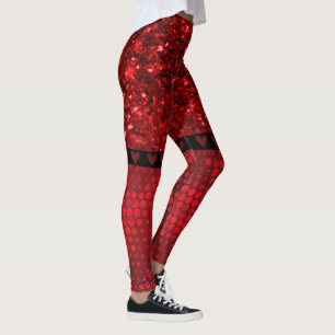 Legging Luzes brilhantes vermelhas profundas