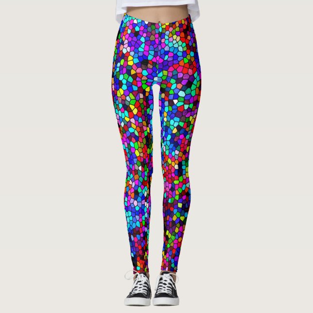 Legging Luzes Coloridas Arte Mosaica (Frente)