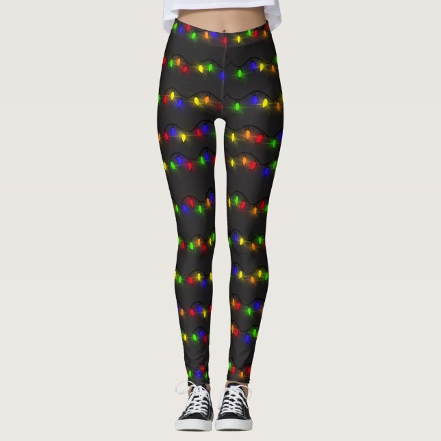 Legging Luzes de Natal brilhantes (Frente)