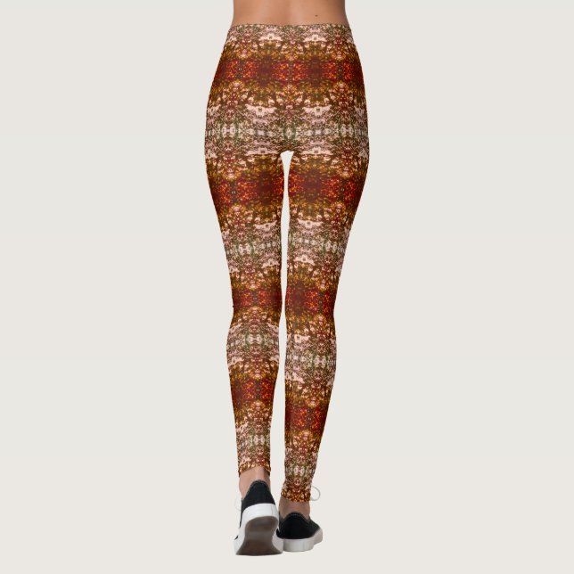 Legging Luzes de Natal nascentes Padrão vibrante 8 (Verso)