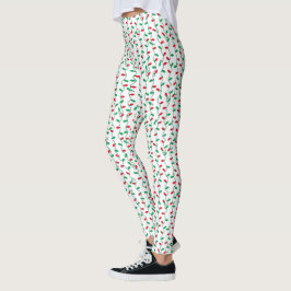 Legging Luzes de Natal Vermelhas e Verdes