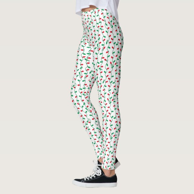 Legging Luzes de Natal Vermelhas e Verdes (Esquerda)