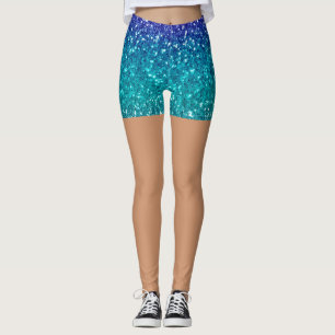 Legging Luzidia Meia Calça Feminina Tom de Pele Azul Verde