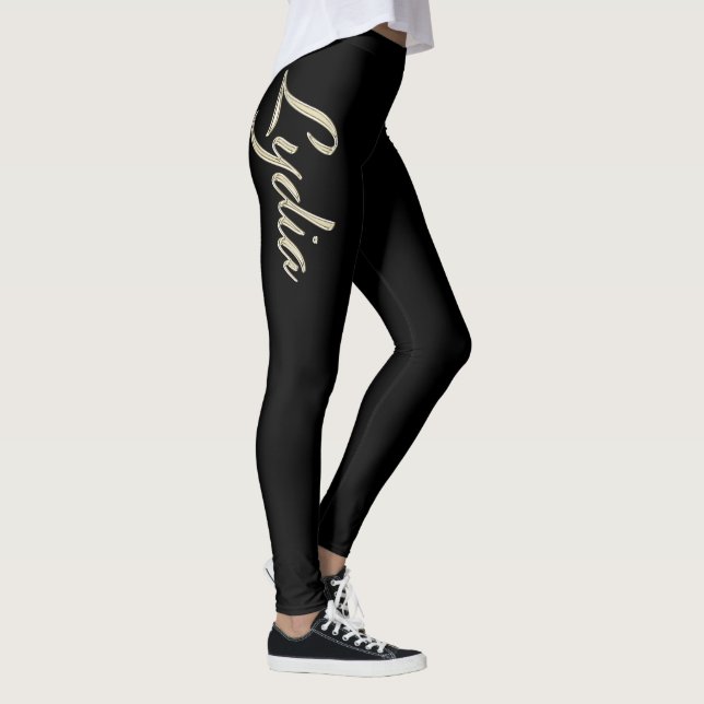 Legging Lydia white gold Handwriting Hose (Direita)
