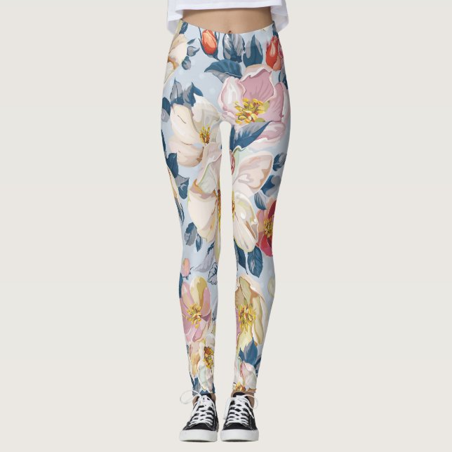 Legging Maçaneira florescente, padrão de elegância. (Frente)