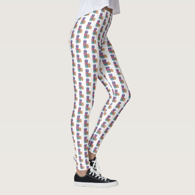 Legging Macarões Coxas Do Arco-Íris Em Aquarela (Direita)