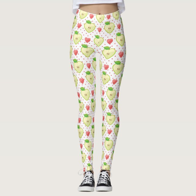 Legging Maçãs do coração com bolinhas e corações (Frente)
