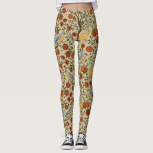 Legging Maçãs Laranja Elegantes em Design de Árvores Casta