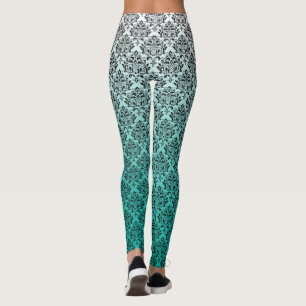 Legging Maçãs pretas em branco a verde