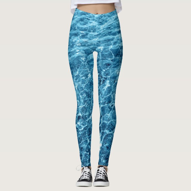 Legging Macro Bubbling Blue Sea Photo (Frente)