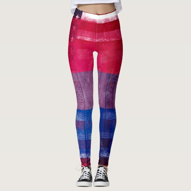 Legging Madeira bissexual americana & Paintstrokes da (Frente)