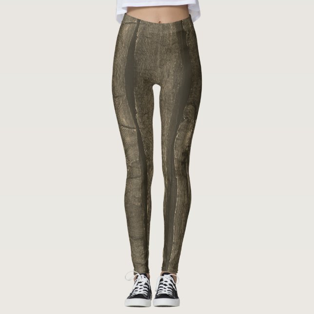 Legging Madeira velha com sépsia dourada escura russa (Frente)