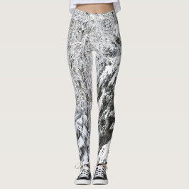 Legging Madeiras da neve dos pinhos das caneleiras do tema