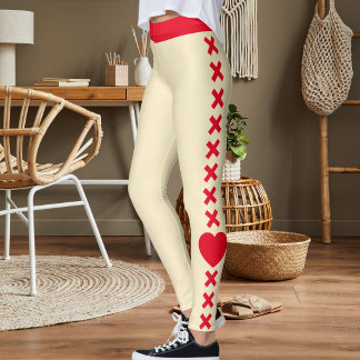 Legging Mãe de Gato de Estimação Personalizada Branco Verm