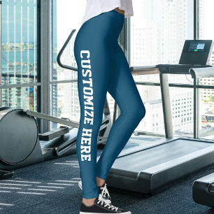 Legging Mãe de Gato Moderna Amante de Animais Azul e Branc