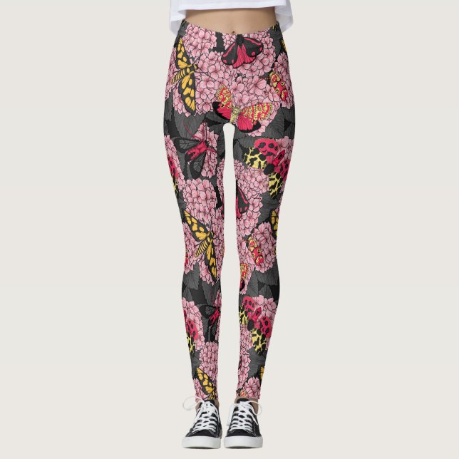 Legging Mães na hidrangea rosa (Frente)