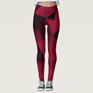 Legging Magenta rosa vermelho escuro preto padrão de rede