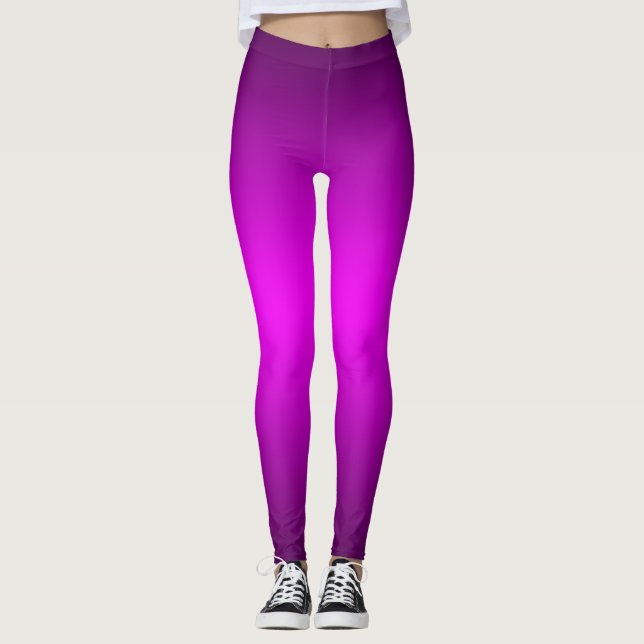 Legging Magenta Roxo Gradiente Vibrante Ombre Atlético  (Frente)