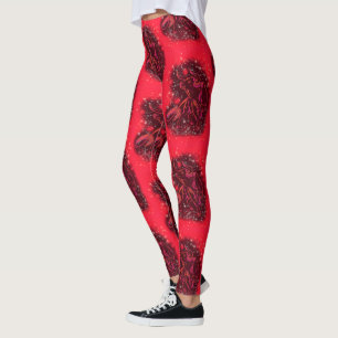 Legging Magic Red Neon Bulls Correndo Incrível Noite Estr