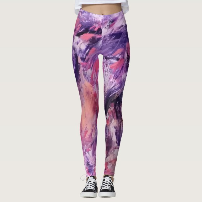 LEGGING MÁGICA COR-DE-ROSA E ROXA (Frente)