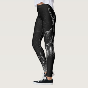 Legging Maiestoso cervo na natureza - Arte Preta e Branca