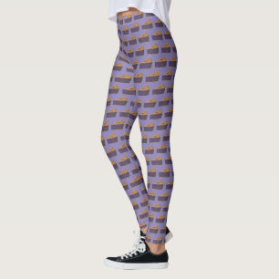 Legging Maine Blueberry Pie Slice Piece Baking Foodie Blue
