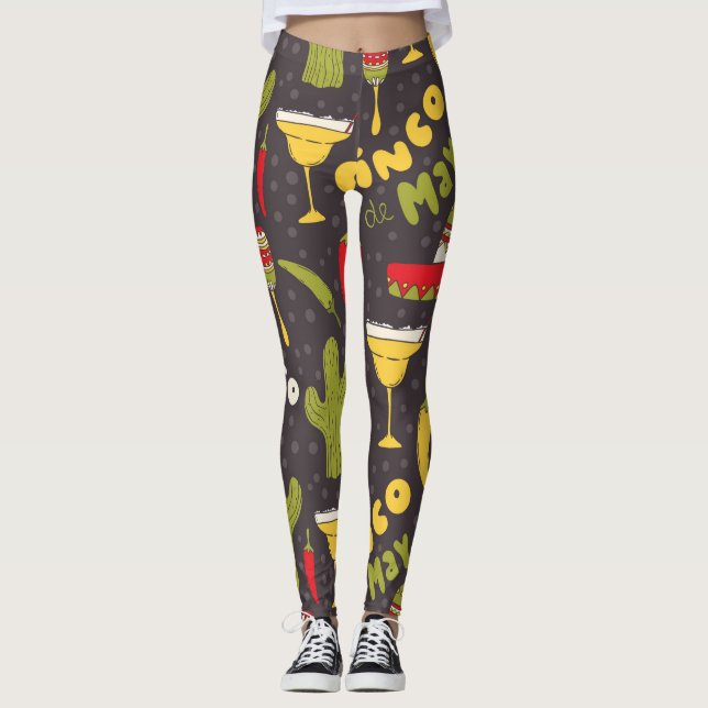 Legging Maio aniversário caneleiras Cinco de Mayo o 5 de (Frente)