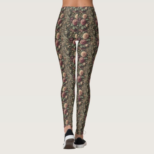 Legging Mais alto que Blooms - Vitoriano Gótico Delírio (Verso)