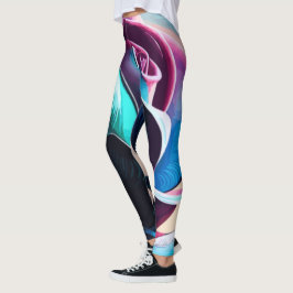 Legging Majestade da Meia-Noite: A Beleza Escura dos Rosas