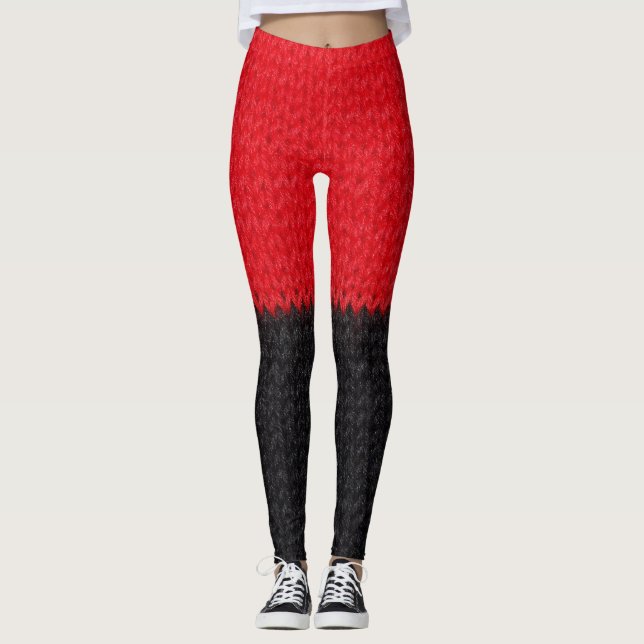 Legging Mala vermelha-preta: armação listrada. (Frente)