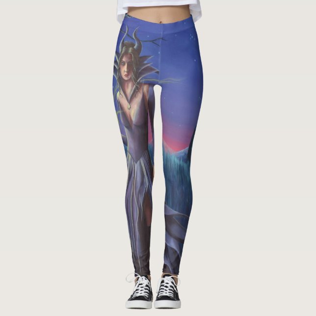 Legging Maleficent por todo o lado em caneleiras (Frente)