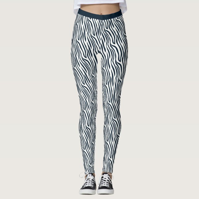 Legging Malhação De Giro Preto E Branco Com Tigre (Frente)