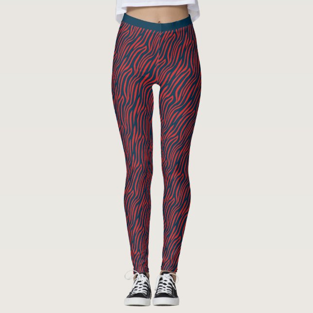 Legging Malhação De Teto Vermelho Azul De Dois Toneladas (Frente)