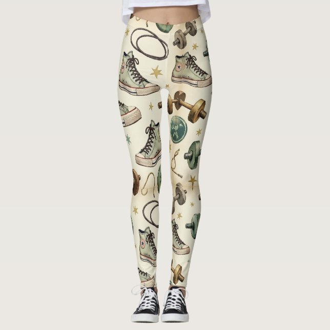 Legging Malhação Dumbbells Saltam Padrões (Frente)