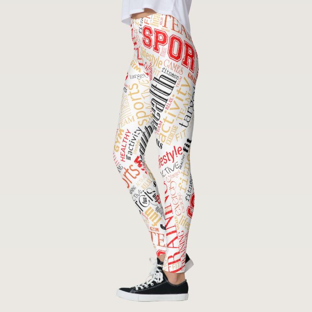 Legging Malhação Word Cloud Red/Black ID284 (Esquerda)