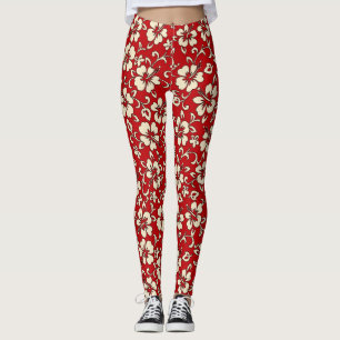 Legging Malia Hibiscus Hawaiian Tropical Floral