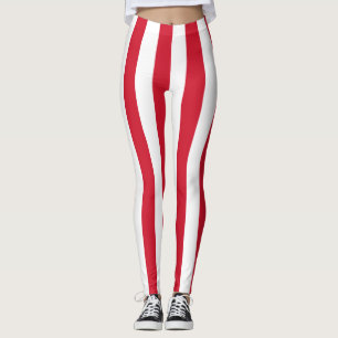 Legging Malta National Flag Colors Vertical Striped