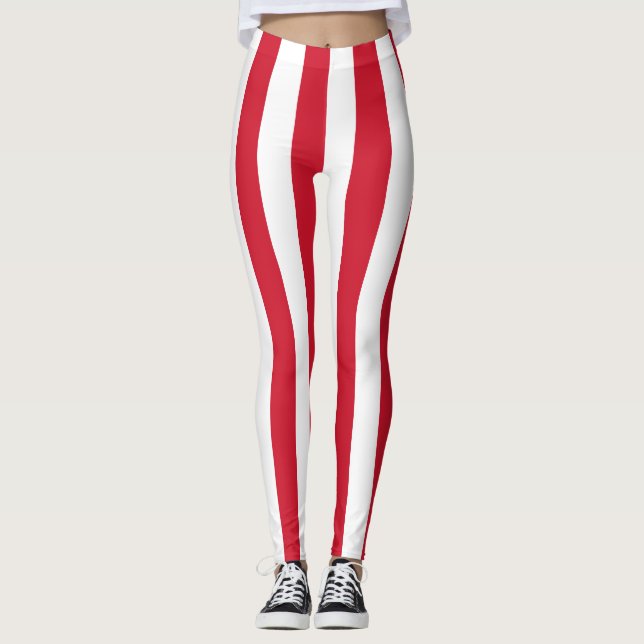 Legging Malta National Flag Colors Vertical Striped (Frente)