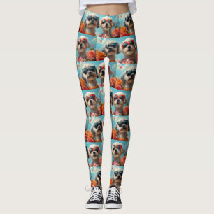 Legging Maltês com Rosas do Coração Dia dos Namorados