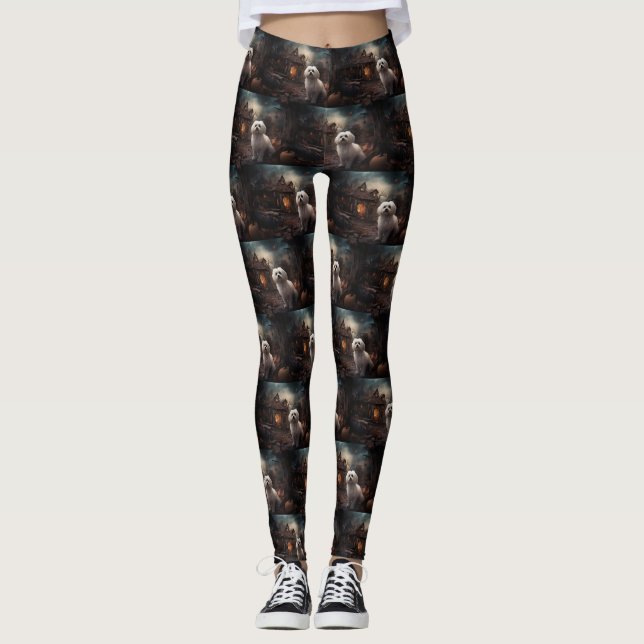 Legging Maltês Halloween Scary (Frente)