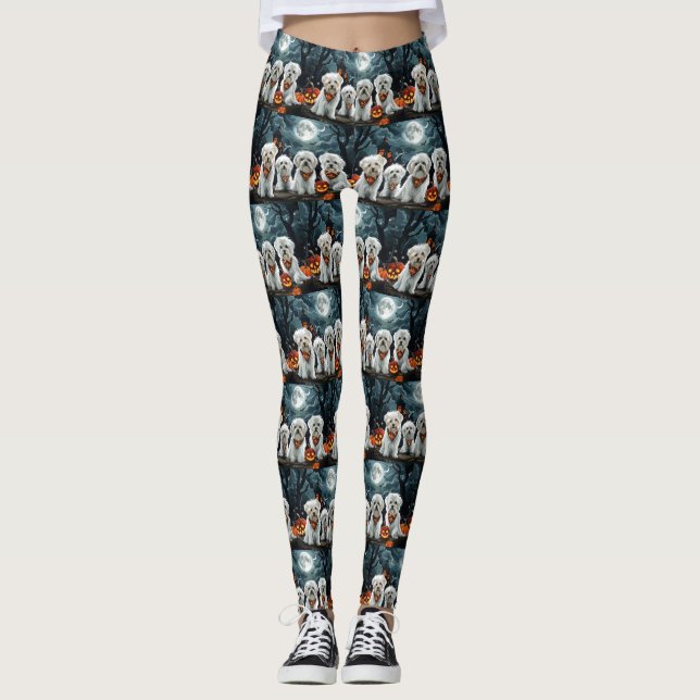 Legging Maltês Halloween Spooky (Frente)